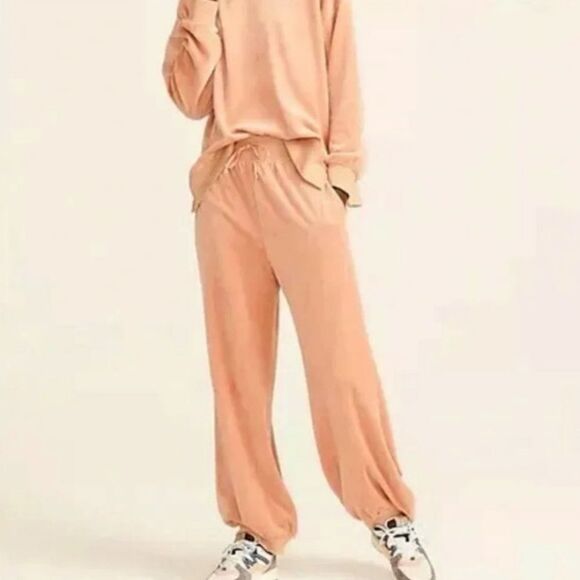 J. Crew Pants - J.Crew Velour Relaxed Jogger Pant Pink Women's Size Large